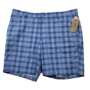 PGA TOUR Performance Golf Shorts Mens 42 Dutch Blue Plaid Wicking UPF 50 NEW‎